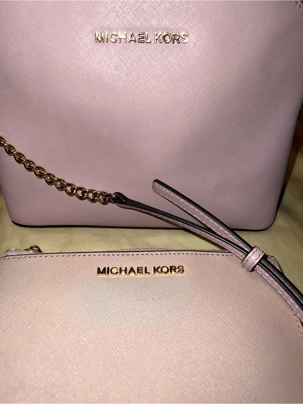 Michael Kors Blush Pink Saffiano Crossbody Bag with Wallet